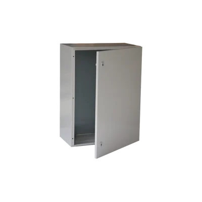 Gabinete de Acero IP66 Uso en Intemperie (400 x 600 x 250 mm) con Placa Trasera Interior Metálica y Compuerta Inferior Atornillable (Incluye Chapa y Llave T).