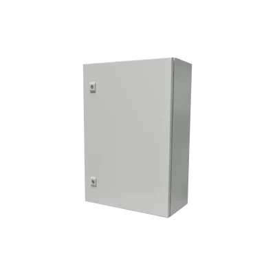 Gabinete de Acero IP66 Uso en Intemperie (500 x 700 x 250 mm) con Placa Trasera Interior Metálica y Compuerta Inferior Atornillable (Incluye Chapa y Llave T).