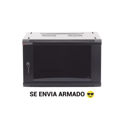 Gabinete PRECISION, Con Puerta de Cristal Templado, de 19in, 6UR, 450mm de Profundidad, Color Negro