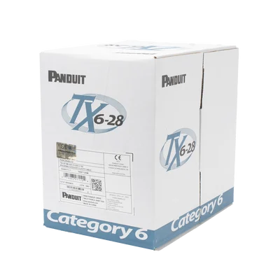 Bobina de Cable UTP 305 Metros (1000 Pies) de Cobre TX6-28Æ, Azul, Categoría 6, Diámetro Reducido (28 AWG), CM/LSZH, de 4 Pares