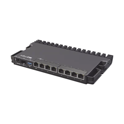 (RB5009UG+S+IN) RouterBoard, CPU 4 Núcleos, 8 Puertos Gigabit, 1 SFP+, Solo RouterOS v7