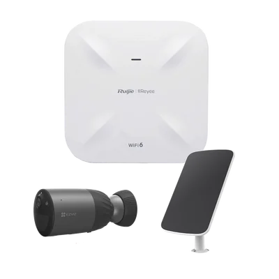 Kit de Cámaras Wi-Fi  con Access Point/ Incluye 1 Cámara de Batería  CS-BC1C / 1 Pane solar Mod. CS-CMT-SOLARPANEL-E / 1 Access Point RG-RAP6260(G)