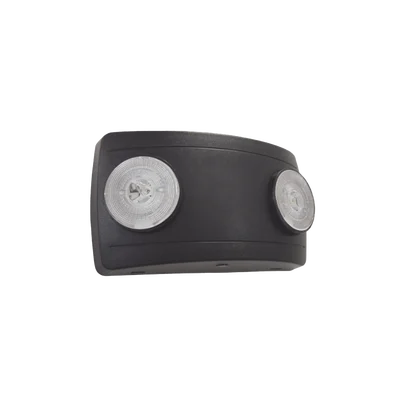 Luz de Emergencia Dual LED ultra compacta/150 lúmenes/Luz fría/Batería de Respaldo Incluida/Botón de test / Color Negro