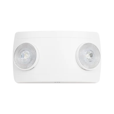 Luz de Emergencia Dual LED ultra compacta/150 lúmenes/Luz fría/Batería de Respaldo Incluida/Botón de test.