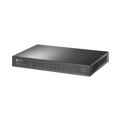 Switch de escritorio PoE+, no Administrable 8 puertos 10/100/1000 Mbps + 1 puertos 10/100/1000 Mbps (Uplink) + 1 puerto SFP, 63W
