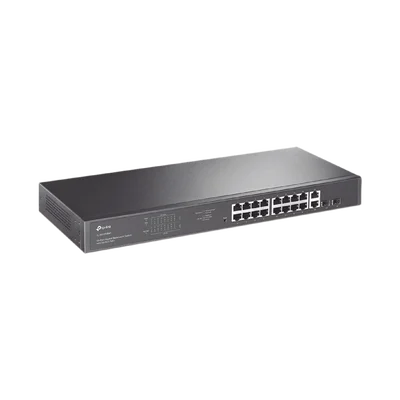 Switch no administrable de 16 puertos 10/100/1000Mbps y PoE af/at, 2 puertos SFP hasta 250W.
