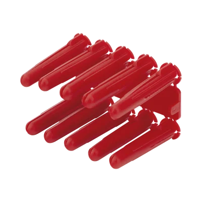 Taquete de 1/4  plástico paquete de 100 piezas para fijar objetos con tornillo en muros y techos de concreto o superficies sólidas, compatible con tornillo TH10X de 10 x 1 1/2″  (1103-03100)