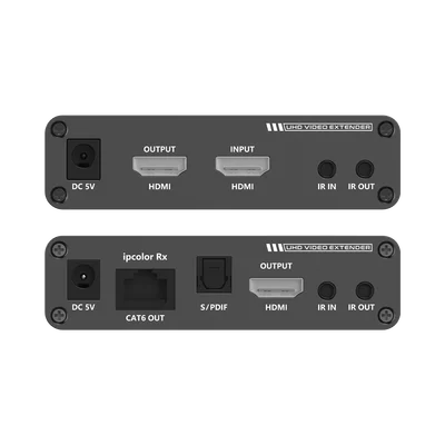 Kit Extensor HDMI hasta 700 metros con Conexión en Cascada / 4K @ 60 Hz/ 70 metros PTP con Cat 6, 6a y 7 / IPCOLOR / CERO LATENCIA / SIN COMPRIMIR / Salida Loop / IR bidireccional / Puerto S/PDIF / Soporta ARC / Soporta 10 TT-676-Rx.