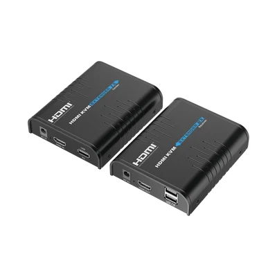 Kit extensor KVM (HDMI y USB) hasta 120 metros | Resolución 1080P @ 60 Hz | Soporta STP y UTP CAT6 | Soporta Switch Gigabit para control KVM múltiple | Soporta hasta 253 receptores | Transmite el Video y Controla tu DVR vía USB