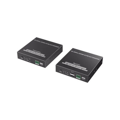 Kit Extensor KVM (HDMI y USB) hasta 120 metros | Transmite el Video y Controla tu DVR vía USB a distancia | Soporta resolución 4K @60Hz | Cat 6, 6a y 7 | Salida Loop en el Tx para visualización local