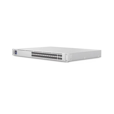 UniFi Switch PRO Aggregation Capa 3 para fibra óptica con 28 puertos SFP+ (10G) y 4 puertos SFP28 (25G), pantalla informativa