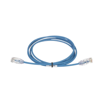 Cable de Parcheo TX6, UTP Cat6, Diámetro Reducido (28AWG), Color Azul, 2.13 Metros (7 Pies)