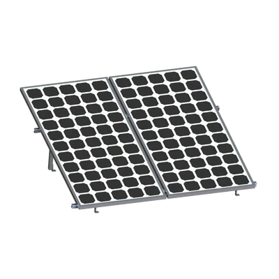 Montaje para 2 Paneles Solares, Riel “8” de 2700mm para Módulos con Espesor de 30-35mm, Velocidad de Viento Máx. 136km/h