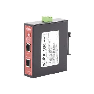 Splitter PoE IN hasta 90 W / Salida DC 12v/16V/24v o 48V / Carcasa metálica / Industrial soporte para riel DIN / Aplicaciones CCTV