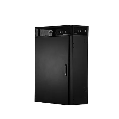 Gabinete de Montaje en Pared TrueEdge™, Con 6 UR para Equipo Activo y 6 UR para Paneles de Parcheo, Fabricado en Acero, Color Negro