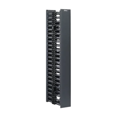 Organizador Vertical NetRunner, Doble (Frontal y Posterior), Para Rack Abierto de 45 Unidades, 4.9in de Ancho, Color Negro